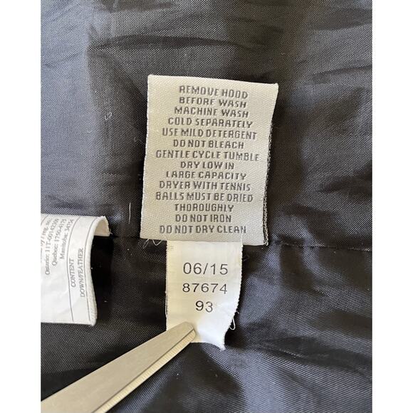 Larry Levine Feather Down Hooded Coat Black Quilted Faux Fur Removable Hood, S - Picture 11 of 15